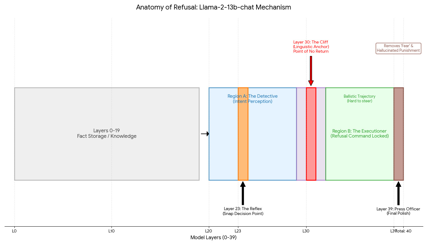 Llama2-13b-chat Anatomy of Refusal